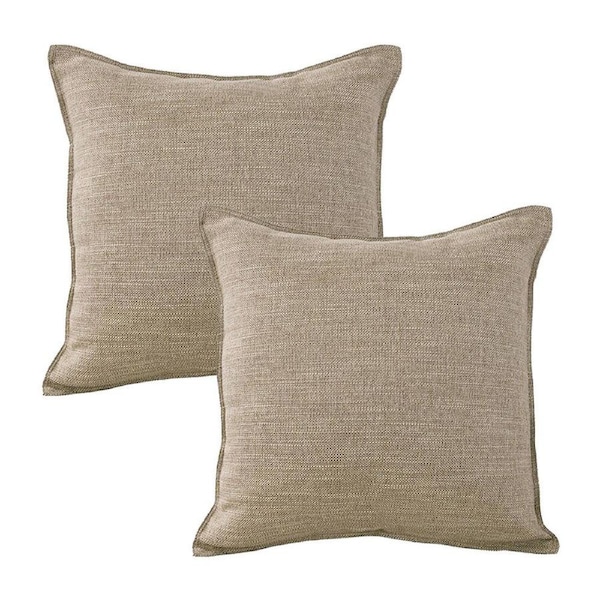 2PK Jason Commercial Sand Square Linen Look Bed Cushion Throw Pillow 44x44cm