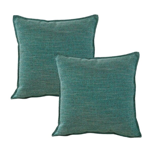 2PK Jason Commercial Teal Square Linen Look Bed Cushion Throw Pillow 44x44cm