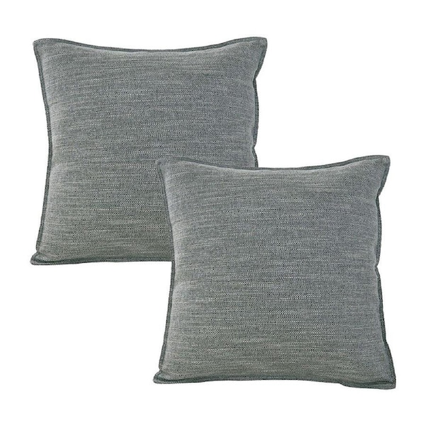 2PK Jason Commercial Pewter Square Linen Look Bed Cushion Throw Pillow 44x44cm