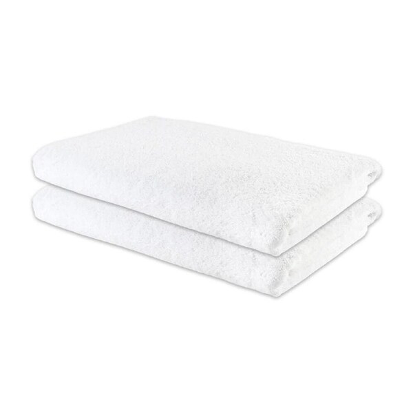 2PK Jason Commercial White J-Dry Supreme Bath Sheet Bathroom Cloth 90x180cm
