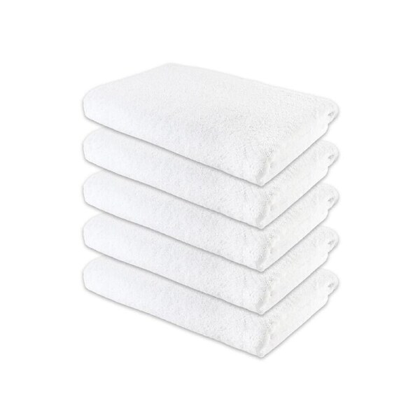 5PK Jason Commercial White J-Dry Supreme Bath Towel Home/Bathroom Cloth 70x140cm