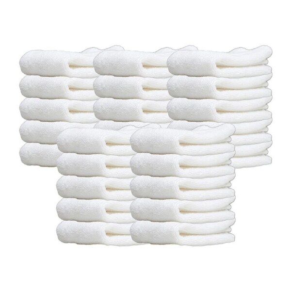 25PK Jason Commercial White J-Dry Luxe Face Washer Bathroom Towel/Cloth 33x33cm