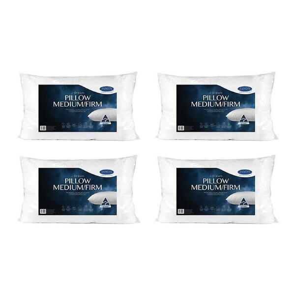 4PK Jason Commercial J-Dream Microblend Medium Firm Pillow Standard 48x73cm
