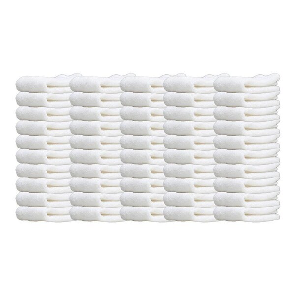 50PK Jason Commercial White J-Dry Luxe Face Washer Bathroom Towel/Cloth 33x33cm