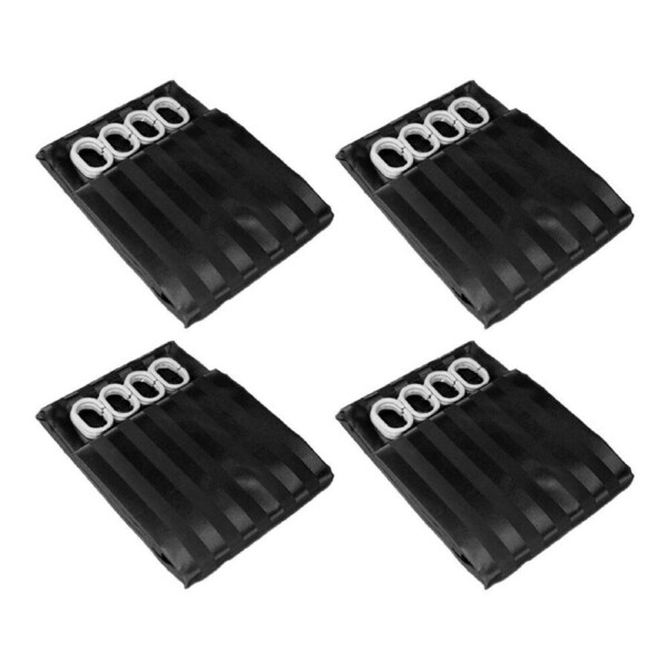 4PK Jason Commercial Satin Stripe Shower Curtains w/ Rings Charcoal 180x180cm