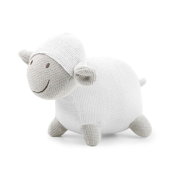 The Peanutshell Knitted Lamb Plush Cotton Soft Animal Baby Toy 35cm White 0+