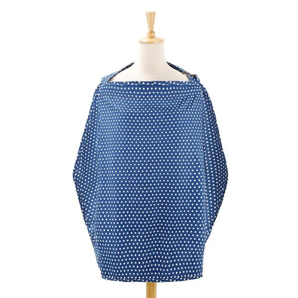 The Peanutshell 92cm Cotton Nursing Feeding Cover Privacy Shawl Cloth NVY Dot