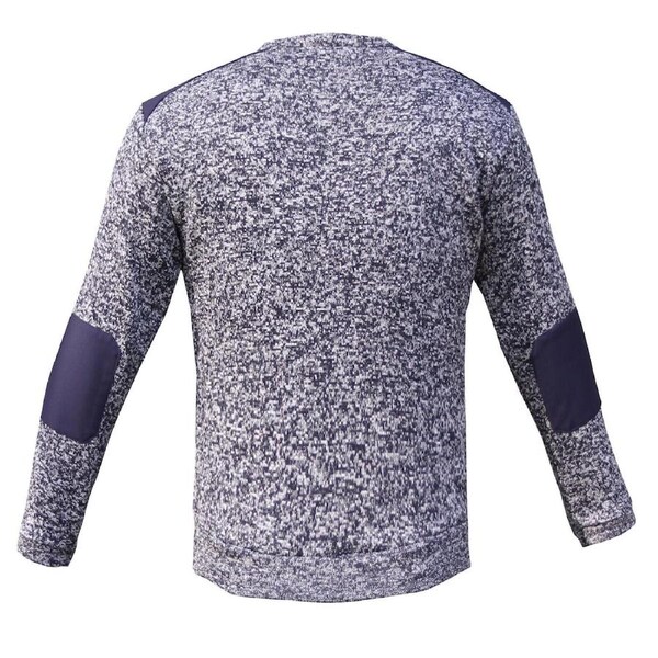 Work Jumper Sweater with Panel Zip Chest Pocket Marble Body - Navy 3XL