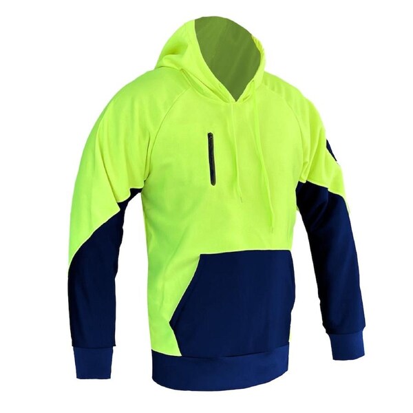 Fleece Hoodie Hooded Jacket Sweatshirt Jumper Pullover Brushed Bodywarmer - Yellow L