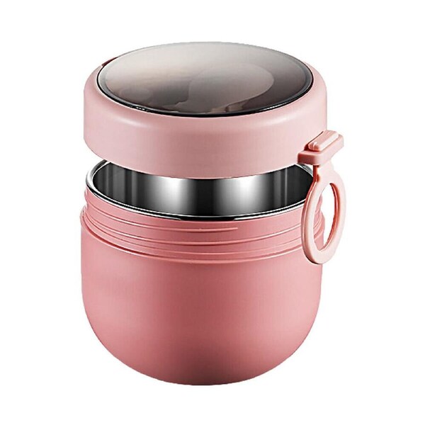 Lunch Box Thermos Food Flask Stainless Steel Insulated Food Soup Jar Container Pink