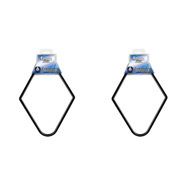 2x Formula Sports PVC Triangle 10-Ball Billiard Rack Accessory 2 1/4" Size Black