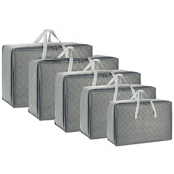 5 Pack Quilt Clothes Storage Bag Containers for Bedding Duvet Covers Storage Bags