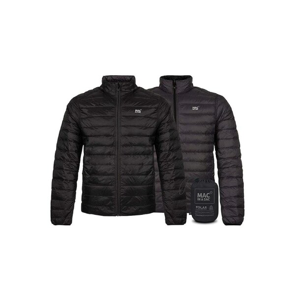 Mac In A Sac Packable Adult Mens Polar Down Reversible Jacket Black/Charcoal XS