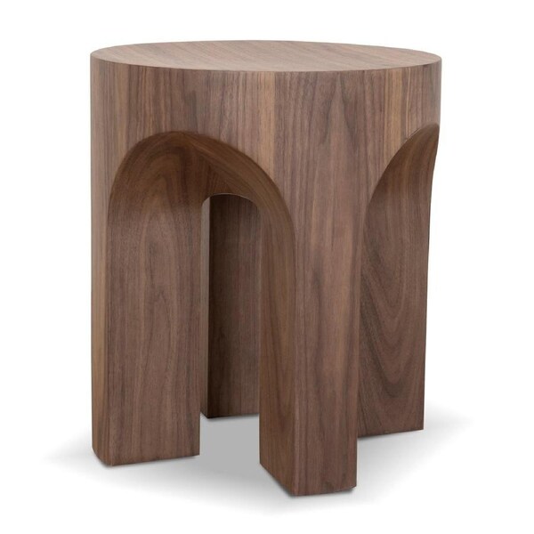 Jozi 49.5cm Round Side Table - Walnut