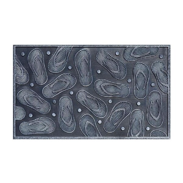 Solemate Metallic Silver Thongs 45x75cm Stylish Outdoor Front Doormat