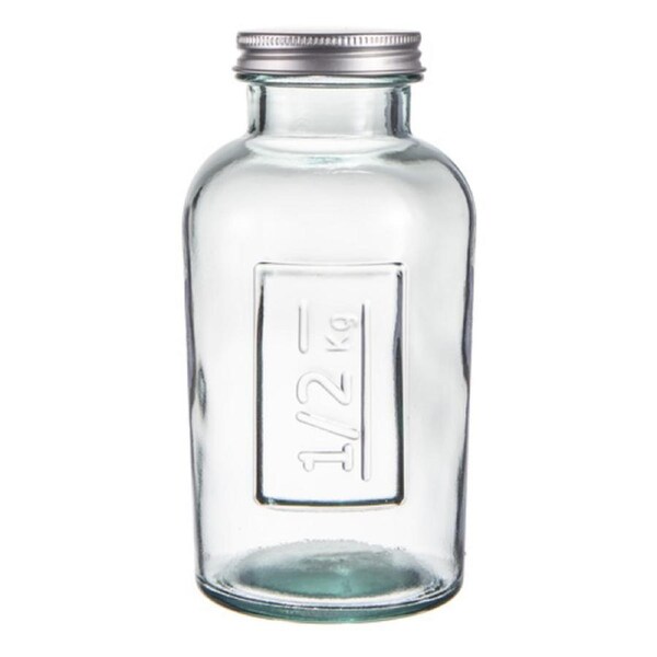 Ladelle Eco Recycled Rustico 500ml Storage Glass Bottle Container w/ Lid Clear