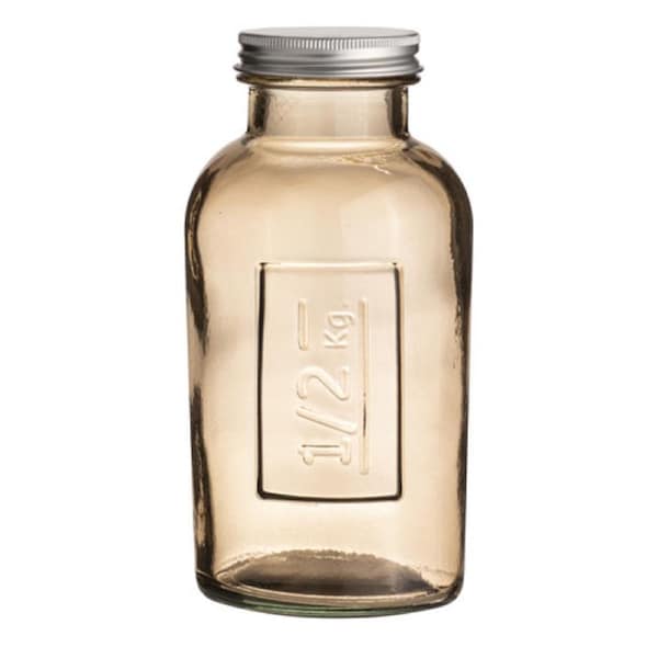 Ladelle Eco Recycled Rustico 500ml Storage Glass Bottle Container w/ Lid Smoke
