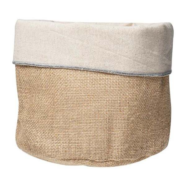 Ladelle Starry Silver Lurex Weave Jute Storage Basket Organiser 20.5x18x18cm