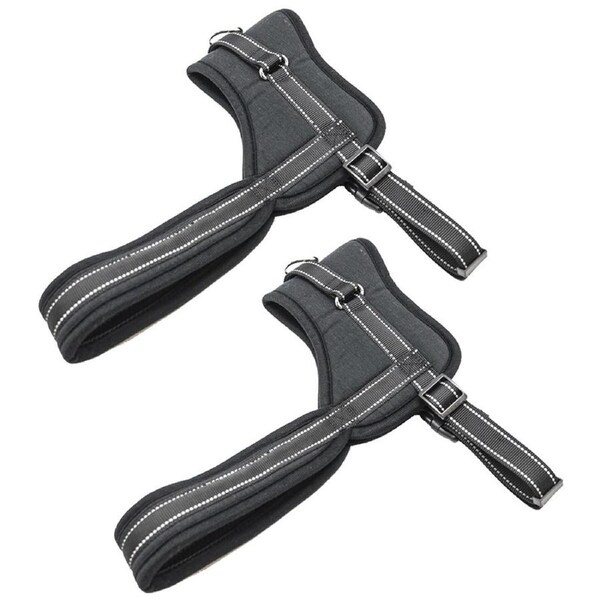 2x Paws & Claws Strong Heavy Duty Pet Body Harness Vest Large 70-90cm Black