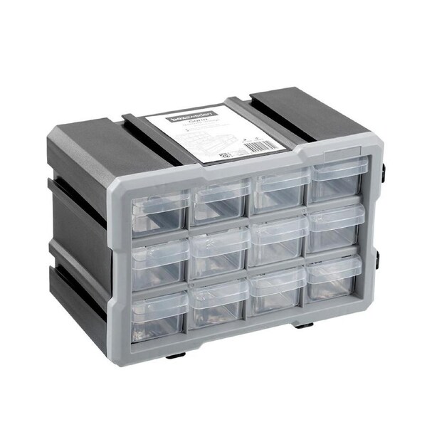 Boxsweden Garaz 12-Drawer Storage Home Organiser Container 29.5x19.5cm Grey