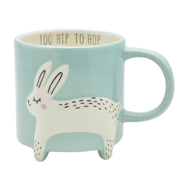 Urban Animal Rabbit 14cm Heavy Dolomite Mug w/ Legs Coffee/Tea Drinkware Blue