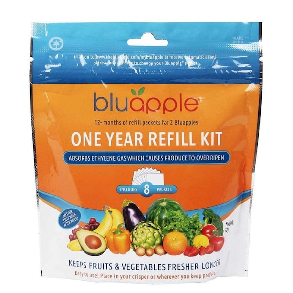 Bluapple Classic One-Year Refill Kit Fresh Fruits/Vegetable Saver Sealer Storage