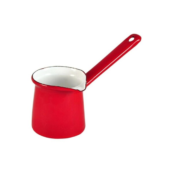 Urban Style 125ml Enamelware Turkish 3 Coffee Pot Chai Latte Warmer w/Handle Red