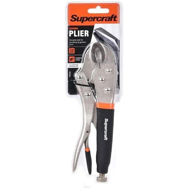Supercraft Lockgrip Adjustable Pliers Carbon Steel Soft Grip Handles 250mm