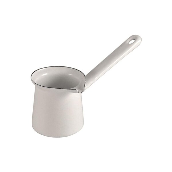 Urban Style 125ml Enamelware Turkish 3 Coffee Pot Chai Latte Warmer w/Handle WHT