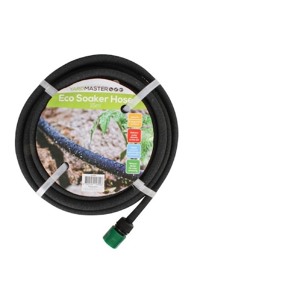 Yard Masters 15m Plastic Eco Friendly Soaker Hose Outdoor Lawn Home/Garden Black