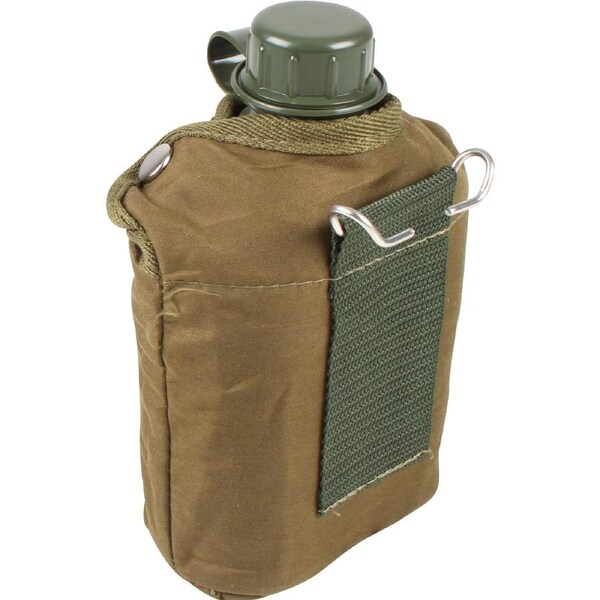 Wildtrak 1qt Spill-Proof Canteen Camping Water Container w/ Cover Army Green