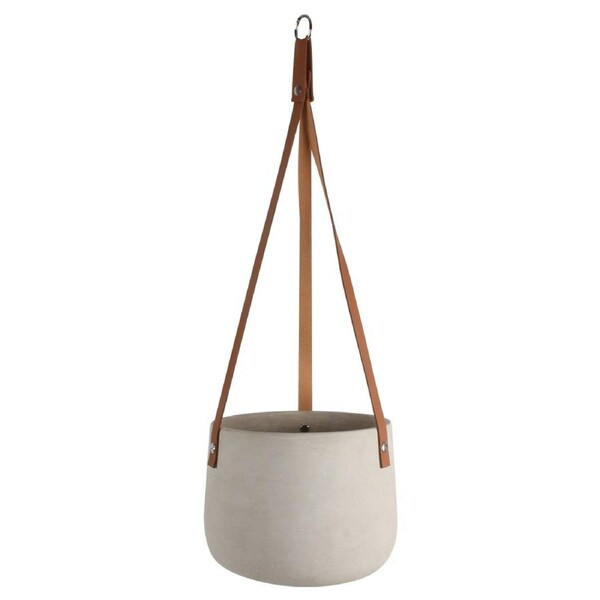 Maine & Crawford 13x13cm Lily Concrete Hanging Pot w/ Straps Home Decor Grey