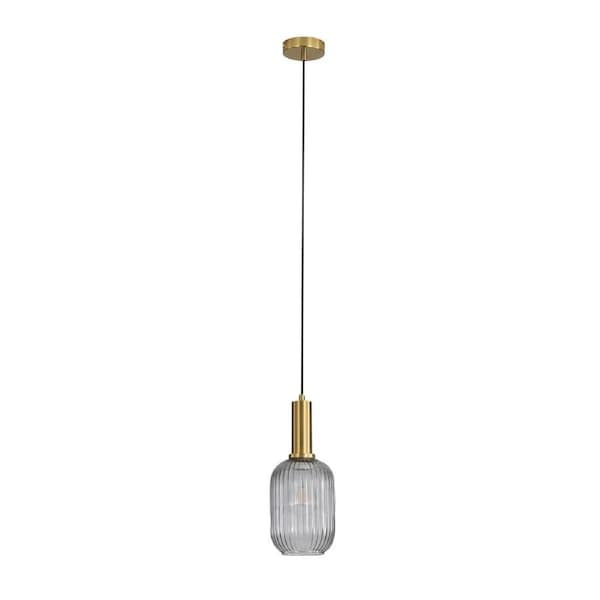 Luxe 130 Ribbed Glass Pendant Light Smoke