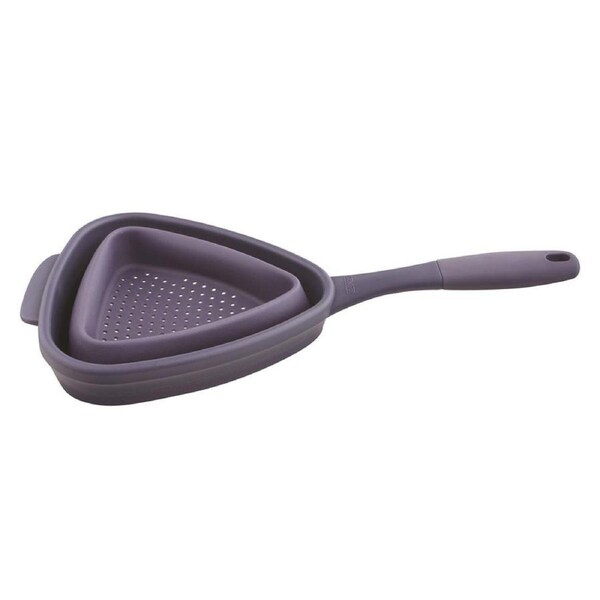 Dexas Silicone 35.5cm Triangle Strainer Fruit/Vegetable Pasta Drainer Lrg Purple