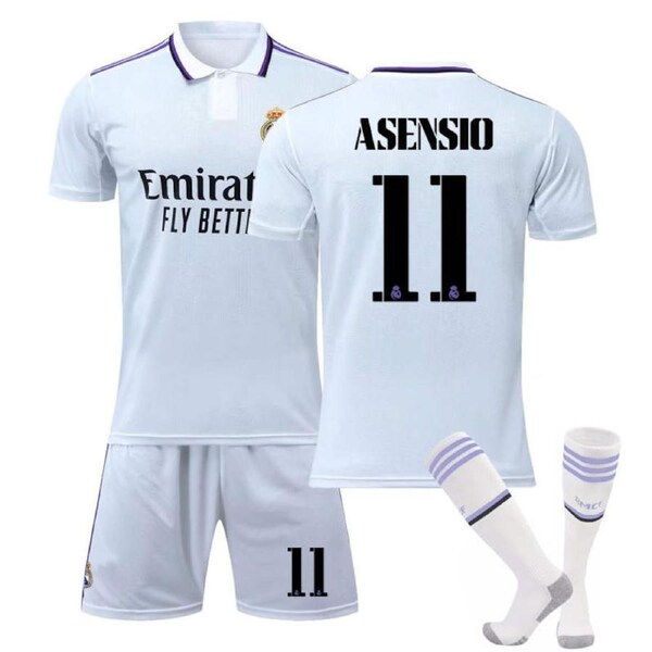 Nevenka Real Madrid Home Jersey 2022-23 ASENSIO #11 Soccer Jersey Kids Adult 3-Pieces Jersey Kits 22