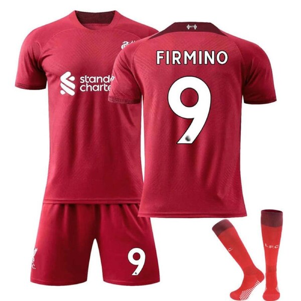 Nevenka Liverpool Home Jersey 2022-23 FIRMINO #9 Soccer Jersey Kids Adult 3-Pieces Jersey Kits 16