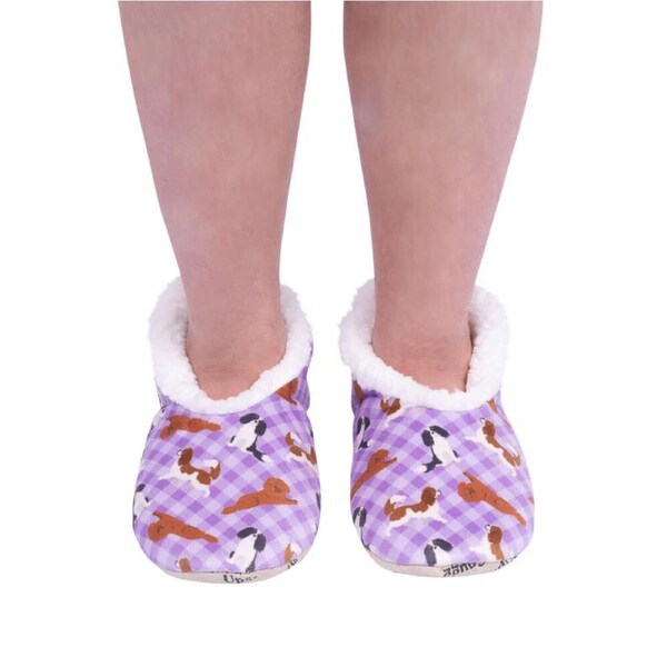 SnuggUps Slippers Women's Printed Pets Small Cavalier, Splosh SNWPCV01