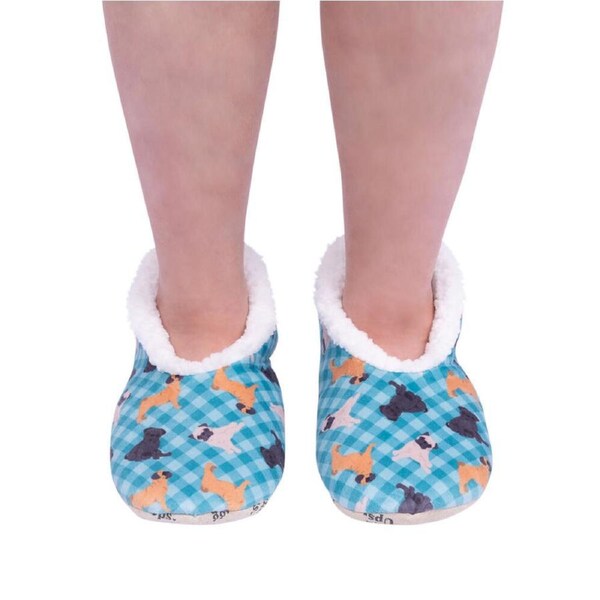 SnuggUps Slippers Women's Printed Pets Medium Pug, Splosh SNWPPU02