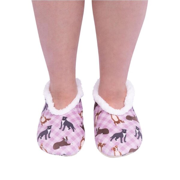 SnuggUps Slippers Women's Printed Pets Medium Staffy, Splosh SNWPSF02
