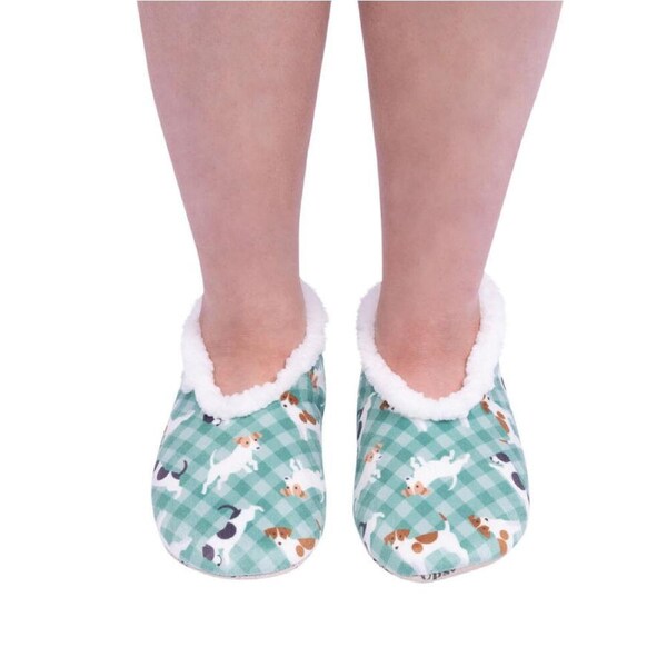 SnuggUps Slippers Women's Printed Pets Medium Jack Russell, Splosh SNWPJR02