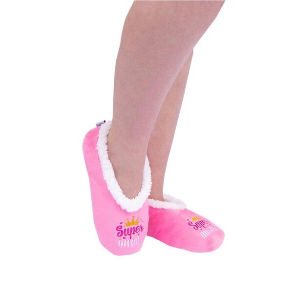 SnuggUps Slippers Women's Quote Small Super Mum, Splosh SNWQMUM01