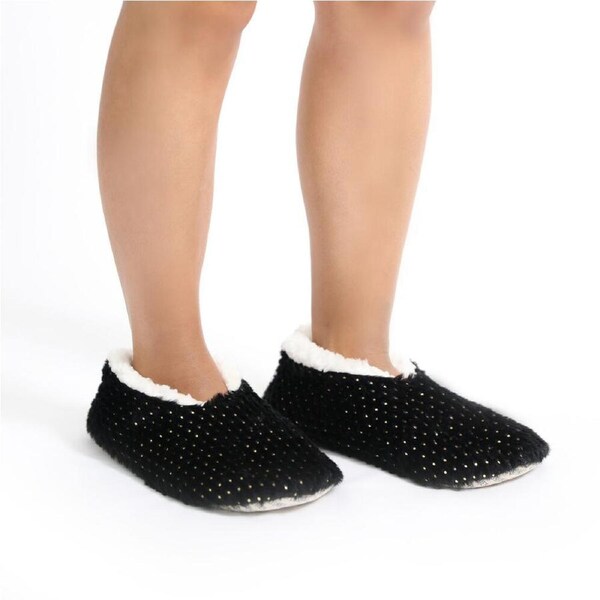 SnuggUps Slippers Women's Metallic Small Black, Splosh SPWMBK01