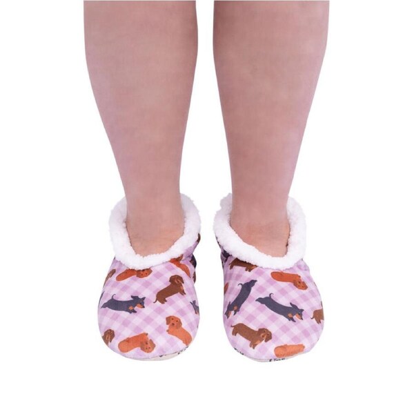 SnuggUps Slippers Women's Printed Pets Small Dachshund, Splosh SNWPDH01