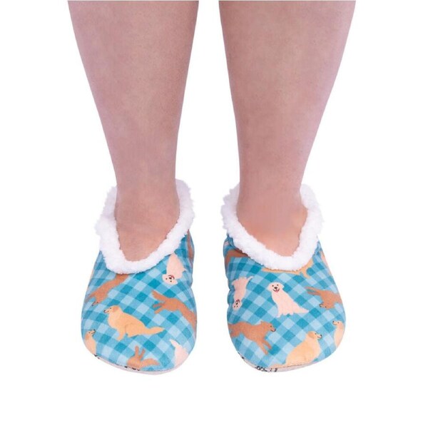 SnuggUps Slippers Women's Printed Pets Medium Golden Retriever, Splosh SNWPGR02