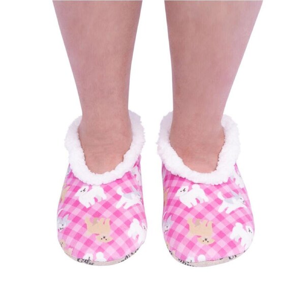 SnuggUps Slippers Women's Printed Pets Medium Maltese, Splosh SNWPMT02