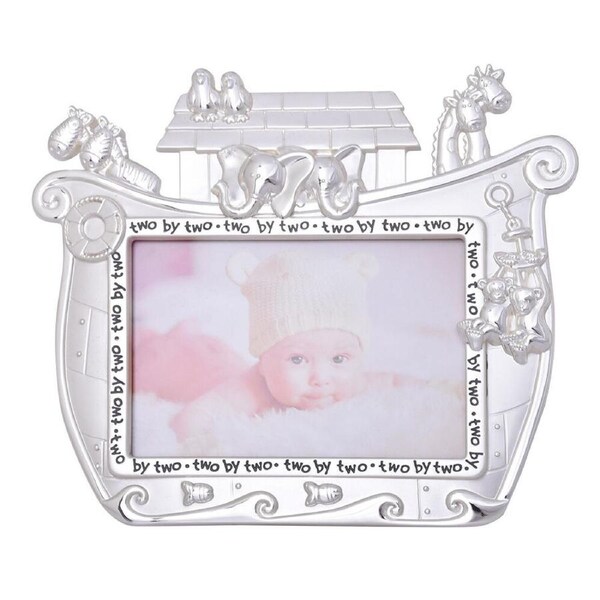 Gibson Gifts Silver Noahs Ark Photo Frame 6x4'' Picture Display Home Decor