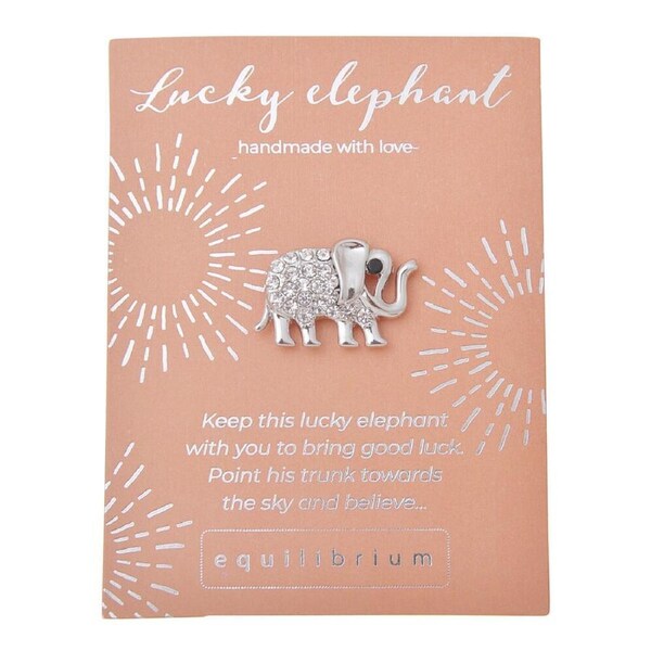 Gibson Gifts Equilibrium Silver Pin/Brooch Lucky Elephant Women Accessory