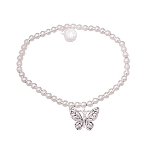 Gibson Gifts Aust Fauna Silver Bracelet Butterfly Charm Kids/Child Jewellery
