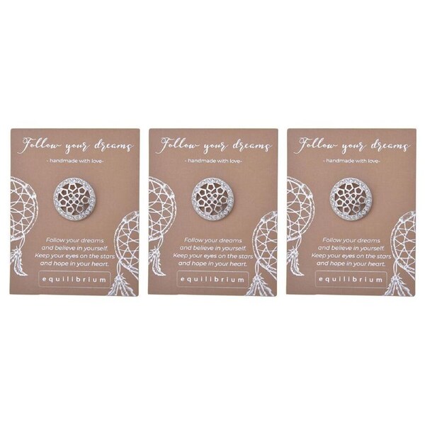 3PK Gibson Gifts Equilibrium Silver Pin/Brooch Follow Ur Dreams Women Accessory