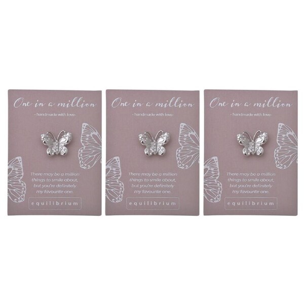 3PK Gibson Gifts Equilibrium Silver Pin/Brooch One in a Million Women Accessory